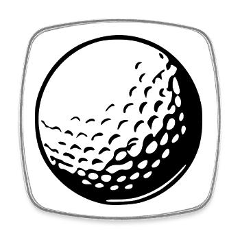 Golfball Golf spielen Geschenk Golfspieler - Viereckiger Kühlschrankmagnet - Weiß - Vorne