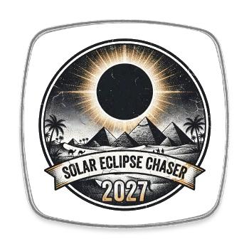 Sonnenfinsternisjäger 2027 - Viereckiger Kühlschrankmagnet - Weiß - Vorne