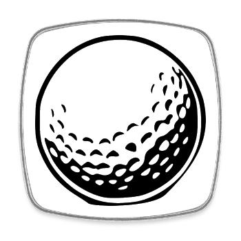 Golfball Geschenk Golfspieler - Viereckiger Kühlschrankmagnet - Weiß - Vorne