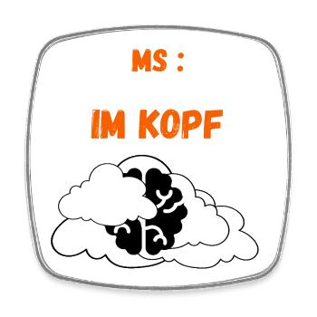 MS Nebel im Kopf – Brain Fog & Multiple Sklerose - Viereckiger Kühlschrankmagnet - Weiß - Vorne