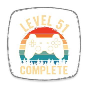 51. Geburtstag Level 51 Complete 51 Jahre Gamer - Viereckiger Kühlschrankmagnet - Weiß - Vorne