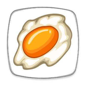 Sunny Fried Egg Illustration - Viereckiger Kühlschrankmagnet - Weiß - Vorne