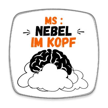 MS Brain Fog – Nebel im Kopf - Viereckiger Kühlschrankmagnet - Weiß - Vorne