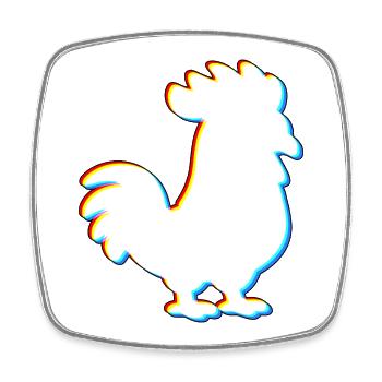 EDM Chicken – Elektronische Tanzmusik - Viereckiger Kühlschrankmagnet - Weiß - Vorne