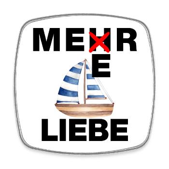 MEERLIEBE, MEER, URLAUB, FERNWEH, SONNE, URLAUB - Viereckiger Kühlschrankmagnet - Weiß - Vorne