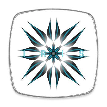IRIS Geometric Art T-Shirt Print - Viereckiger Kühlschrankmagnet - Weiß - Vorne