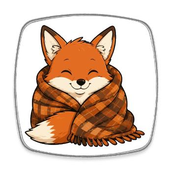 fuchs-decke - Viereckiger Kühlschrankmagnet - Weiß - Vorne