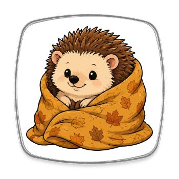 igel-decke - Viereckiger Kühlschrankmagnet - Weiß - Vorne