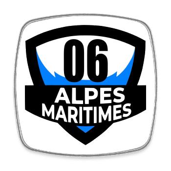 06 Alpes Maritimes - Viereckiger Kühlschrankmagnet - Weiß - Vorne