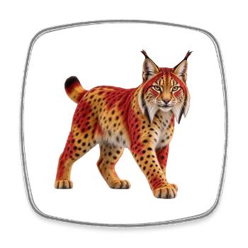 Iberischer Luchs - Viereckiger Kühlschrankmagnet - Weiß - Vorne