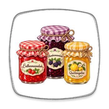 Selbstgemachte Marmelade - Viereckiger Kühlschrankmagnet - Weiß - Vorne