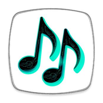 futuristische musiknoten - Viereckiger Kühlschrankmagnet - Weiß - Vorne