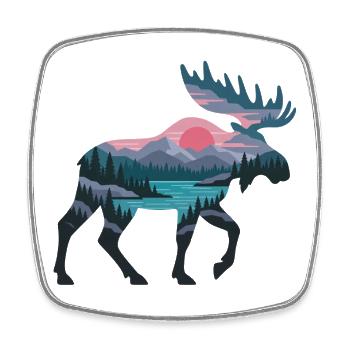 Abendmoose Panorama - Viereckiger Kühlschrankmagnet - Weiß - Vorne