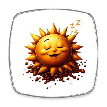 Schlafender Sonnenschein mit Bohnen - Viereckiger Kühlschrankmagnet - Weiß - Vorne