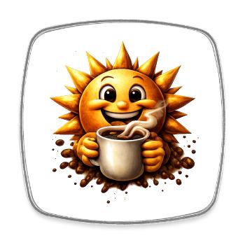 Sonnenkaffee  - Viereckiger Kühlschrankmagnet - Weiß - Vorne