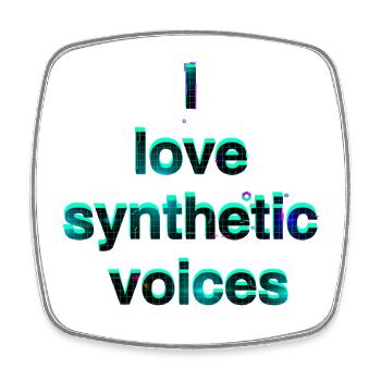 I Love Synthetic Voices Neon - Viereckiger Kühlschrankmagnet - Weiß - Vorne