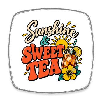 Sonnenschein- und Süßtee-Sommer-Design - Viereckiger Kühlschrankmagnet - Weiß - Vorne