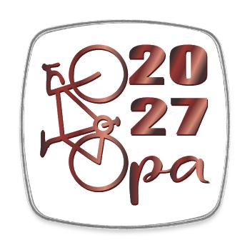 Radfahrer Opa 2027 - Viereckiger Kühlschrankmagnet - Weiß - Vorne