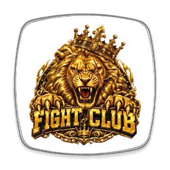 Löwe Fight Club - Viereckiger Kühlschrankmagnet - Weiß - Vorne