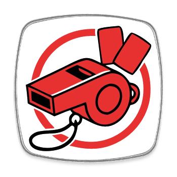 Schiedsrichter Pfeife Icon - Viereckiger Kühlschrankmagnet - Weiß - Vorne