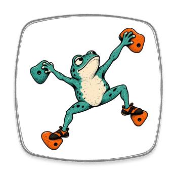 Frosch Skateboard Akrobat – Bouldern - Viereckiger Kühlschrankmagnet - Weiß - Vorne