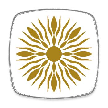 Goldene Sonnenstrahlstrahlung - Viereckiger Kühlschrankmagnet - Weiß - Vorne