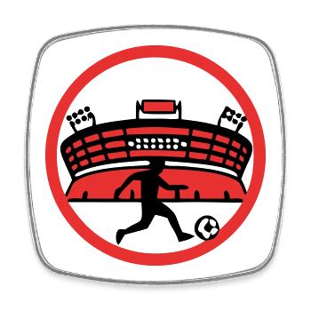 Fussballer Stadion Silhouette - Viereckiger Kühlschrankmagnet - Weiß - Vorne