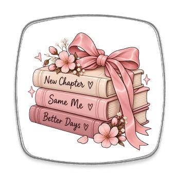 New Chapter Same Me Better Days - Viereckiger Kühlschrankmagnet - Weiß - Vorne