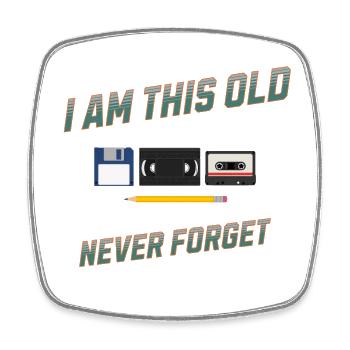 I'm This Old Never Forget Retro Design - Viereckiger Kühlschrankmagnet - Weiß - Vorne