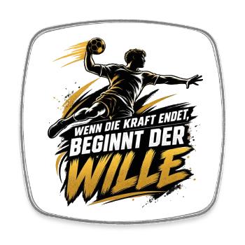 Handball Motivation - Viereckiger Kühlschrankmagnet - Weiß - Vorne