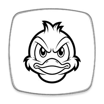 Angry Duck - Viereckiger Kühlschrankmagnet - Weiß - Vorne