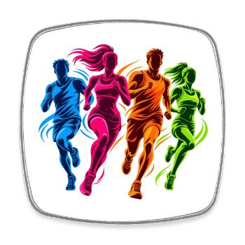 Joggen - Ein Motiv für Joggerinnen und Jogger  - Viereckiger Kühlschrankmagnet - Weiß - Vorne
