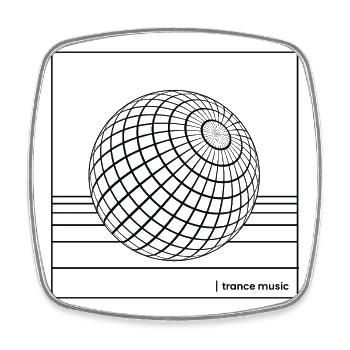 Geometrischer Trance-Drahtgitterglobus - Viereckiger Kühlschrankmagnet - Weiß - Vorne