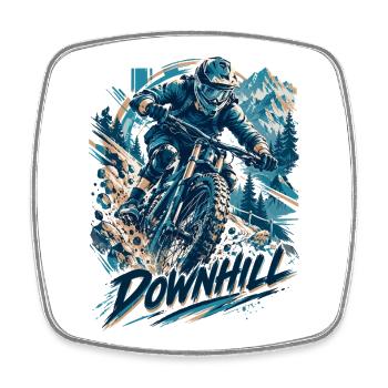 Downhill MTB Motivation – Vollgas Mountainbike - Viereckiger Kühlschrankmagnet - Weiß - Vorne