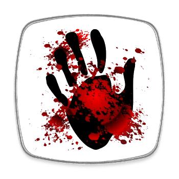 Halloween Blutende Hand - Viereckiger Kühlschrankmagnet - Weiß - Vorne