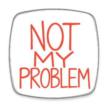 Not My Problem – Rote Handschrift - Viereckiger Kühlschrankmagnet - Weiß - Vorne