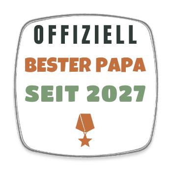 Offiziell Bester Papa seit 2027 Geschenk Werdender - Viereckiger Kühlschrankmagnet - Weiß - Vorne