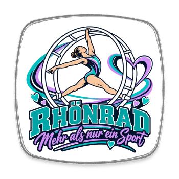 Rhönrad Sport: Mehr als nur ein Hobby - Viereckiger Kühlschrankmagnet - Weiß - Vorne
