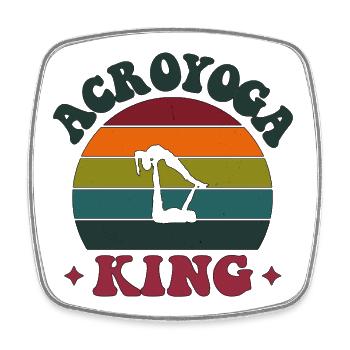 Acroyoga King Acro Yoga - Viereckiger Kühlschrankmagnet - Weiß - Vorne