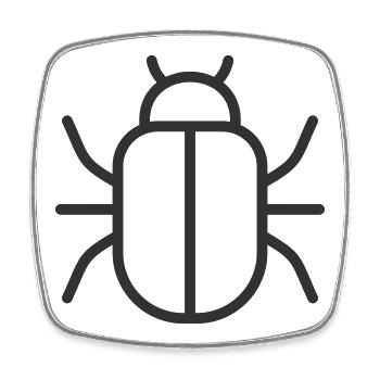 Bug-Malware-Linien-Symbol - Viereckiger Kühlschrankmagnet - Weiß - Vorne