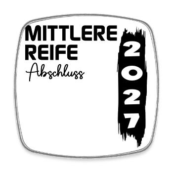 Mittlere Reife 2027, Abschluss - Viereckiger Kühlschrankmagnet - Weiß - Vorne