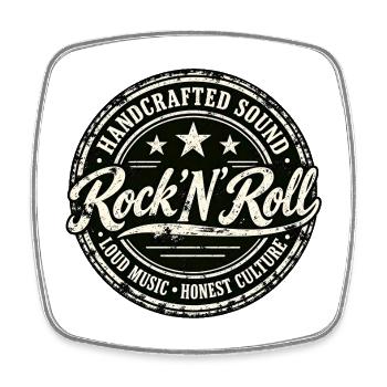 HANDGEFERTIGTER SOUND | Rock 'n' Roll - Viereckiger Kühlschrankmagnet - Weiß - Vorne