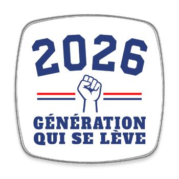 Aufstieg der Generation 2026 - Viereckiger Kühlschrankmagnet - Weiß - Vorne