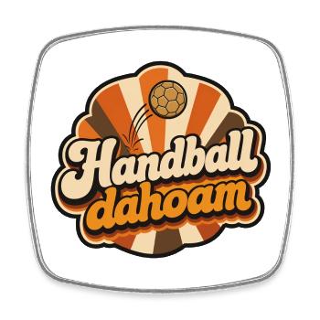 Handball dahoam Retro 70er Jahre Vektor Shirt - Viereckiger Kühlschrankmagnet - Weiß - Vorne