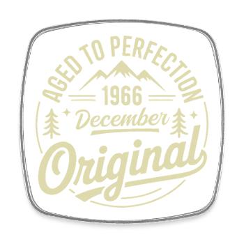 Dezember 1966 - Viereckiger Kühlschrankmagnet - Weiß - Vorne