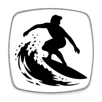 surfer_1 - Viereckiger Kühlschrankmagnet - Weiß - Vorne