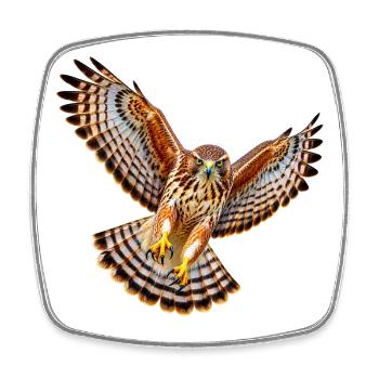 Bussard - Viereckiger Kühlschrankmagnet - Weiß - Vorne