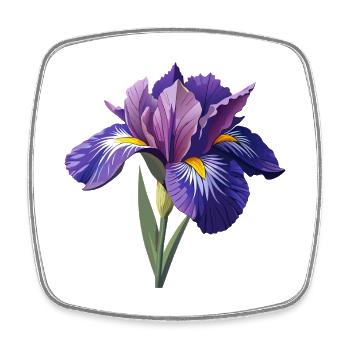 Irisblume - Viereckiger Kühlschrankmagnet - Weiß - Vorne