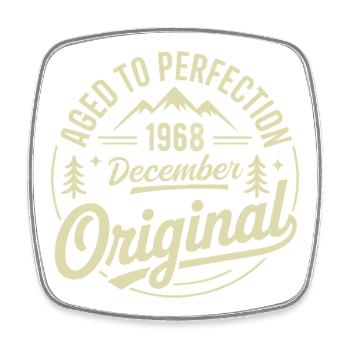 Dezember 1968 Dezember 1968 - Viereckiger Kühlschrankmagnet - Weiß - Vorne