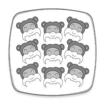Süßes Tamarin-Gesicht - Viereckiger Kühlschrankmagnet - Weiß - Vorne
